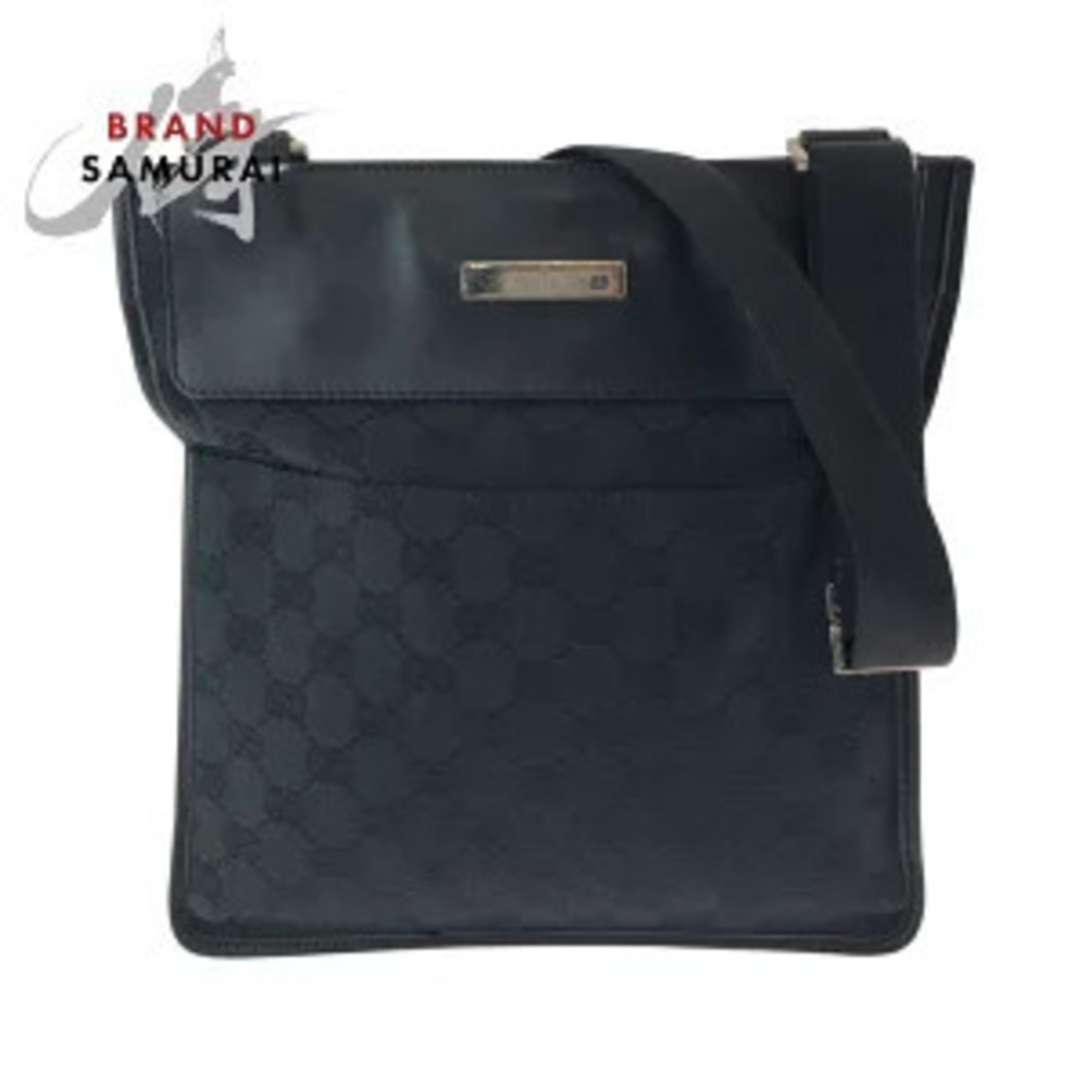 Gucci black GG canvas shoulder bag pouch